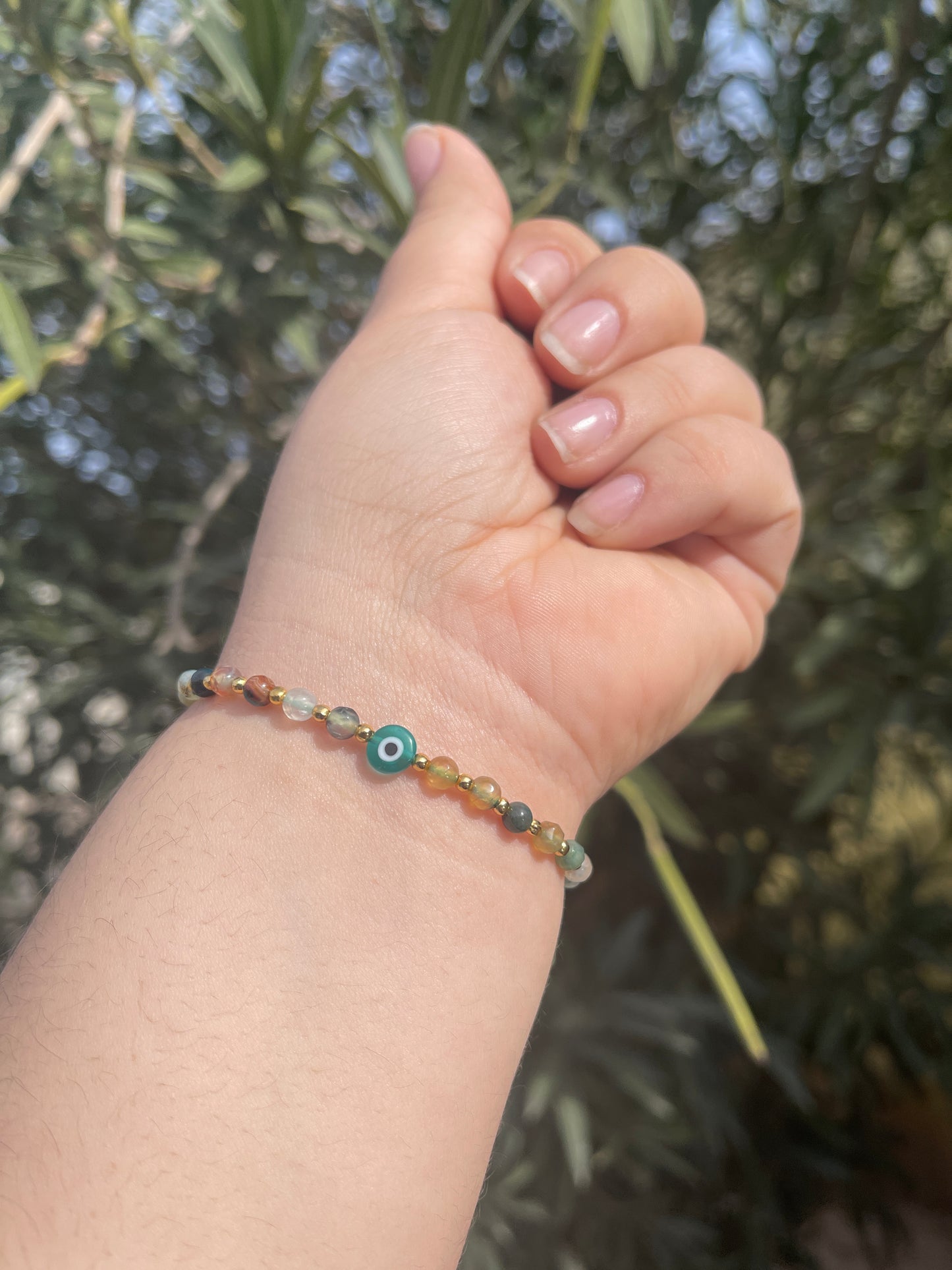 Evil Eye Natural Stone Bracelet