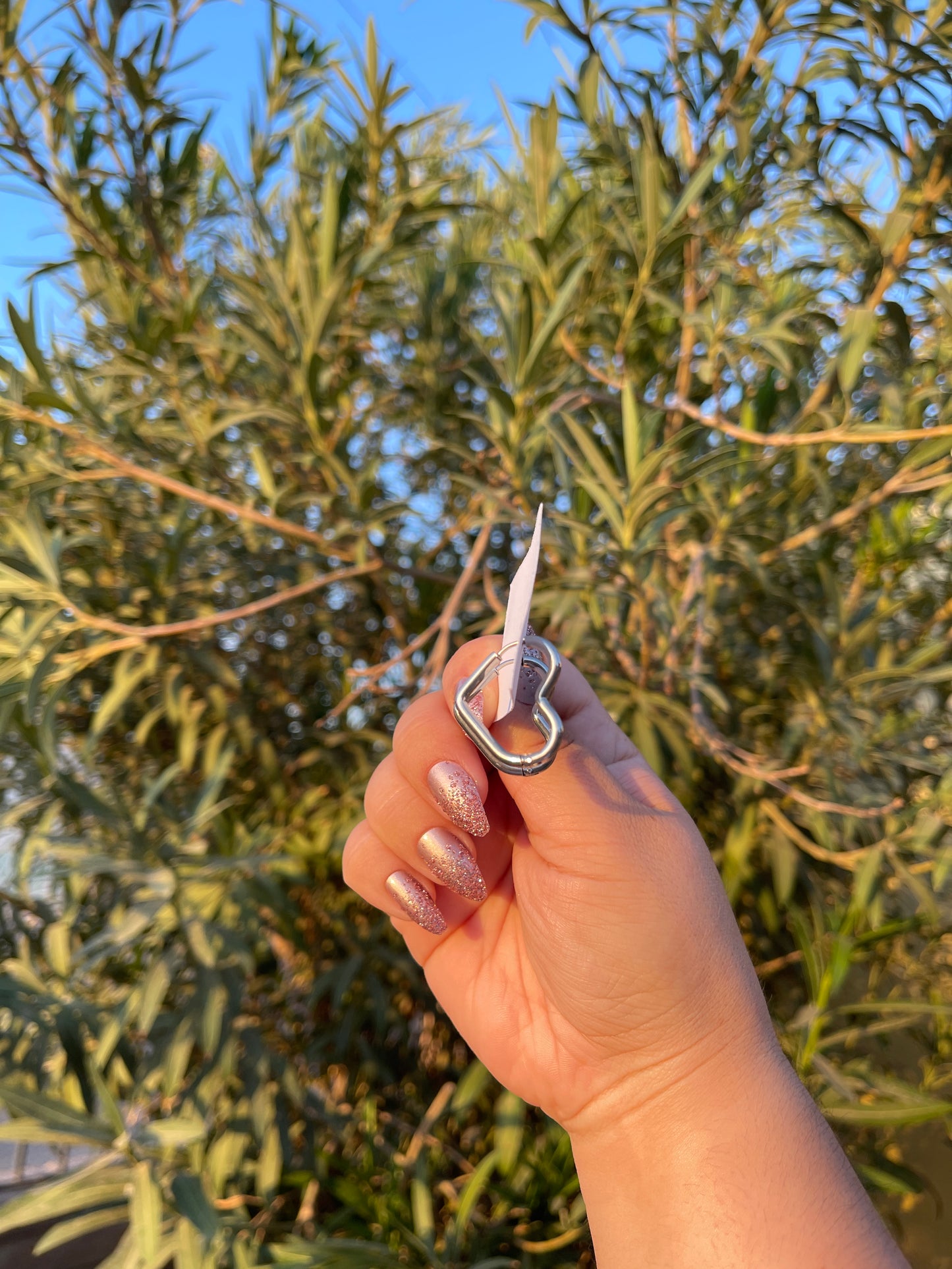 Silver Heart Hoop Earrings