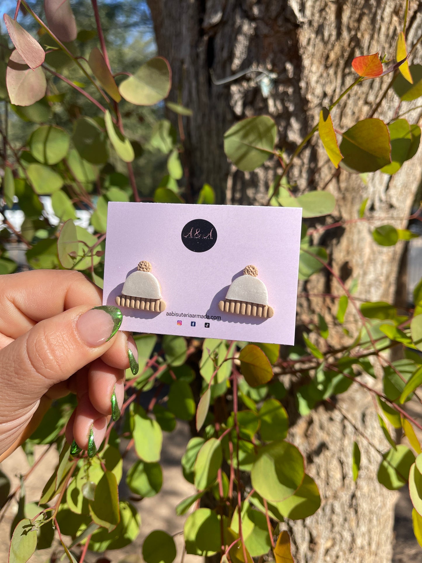 Christmas Hat Clay Studs