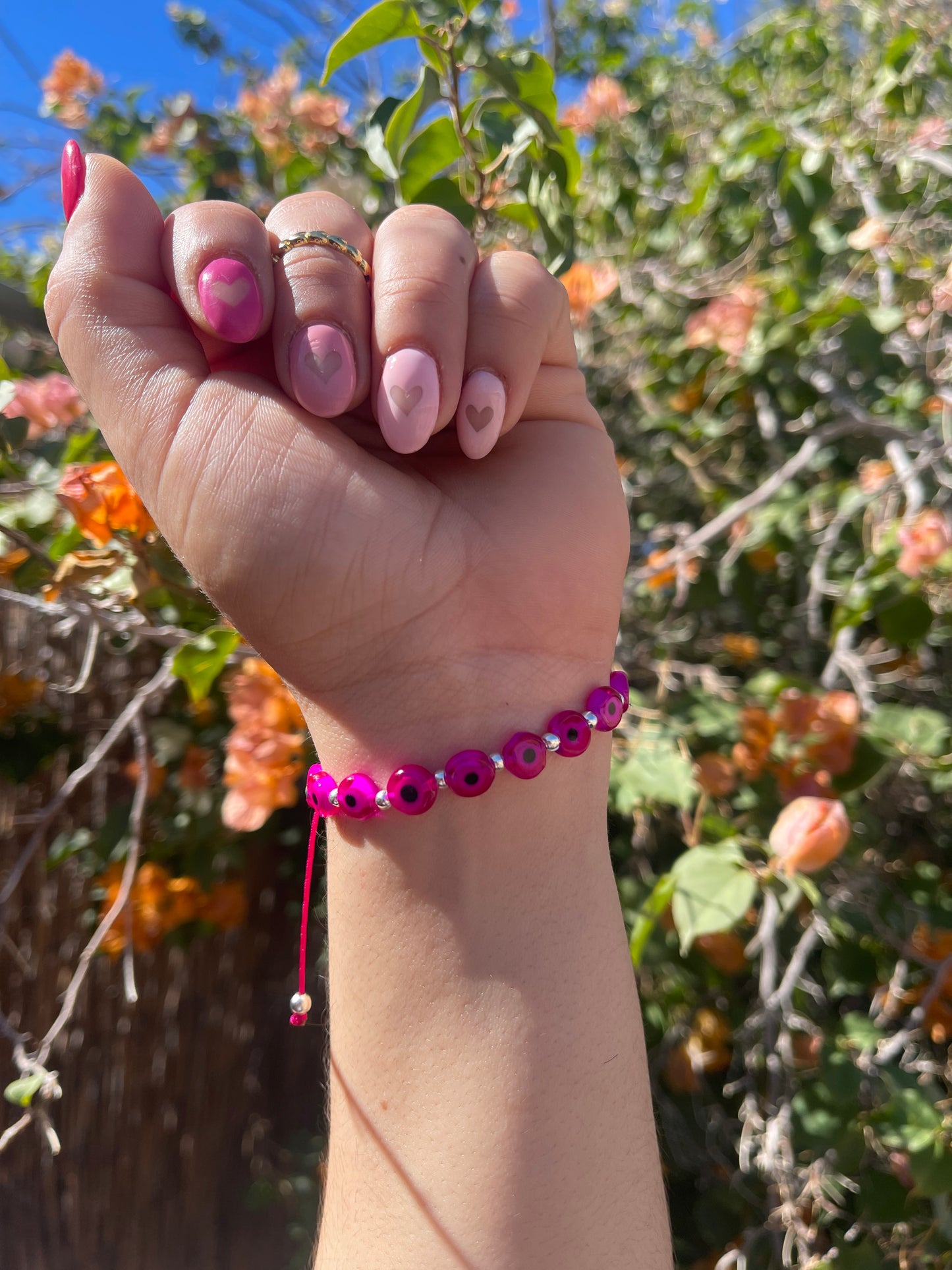 Pink Evil Eye Bracelet