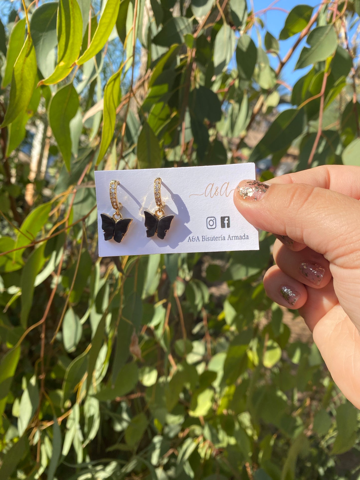 Butterfly Hoop Earrings