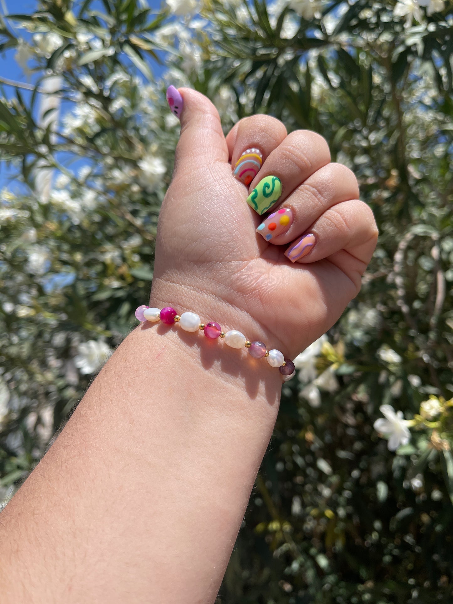 Agate Pearl Bracelets