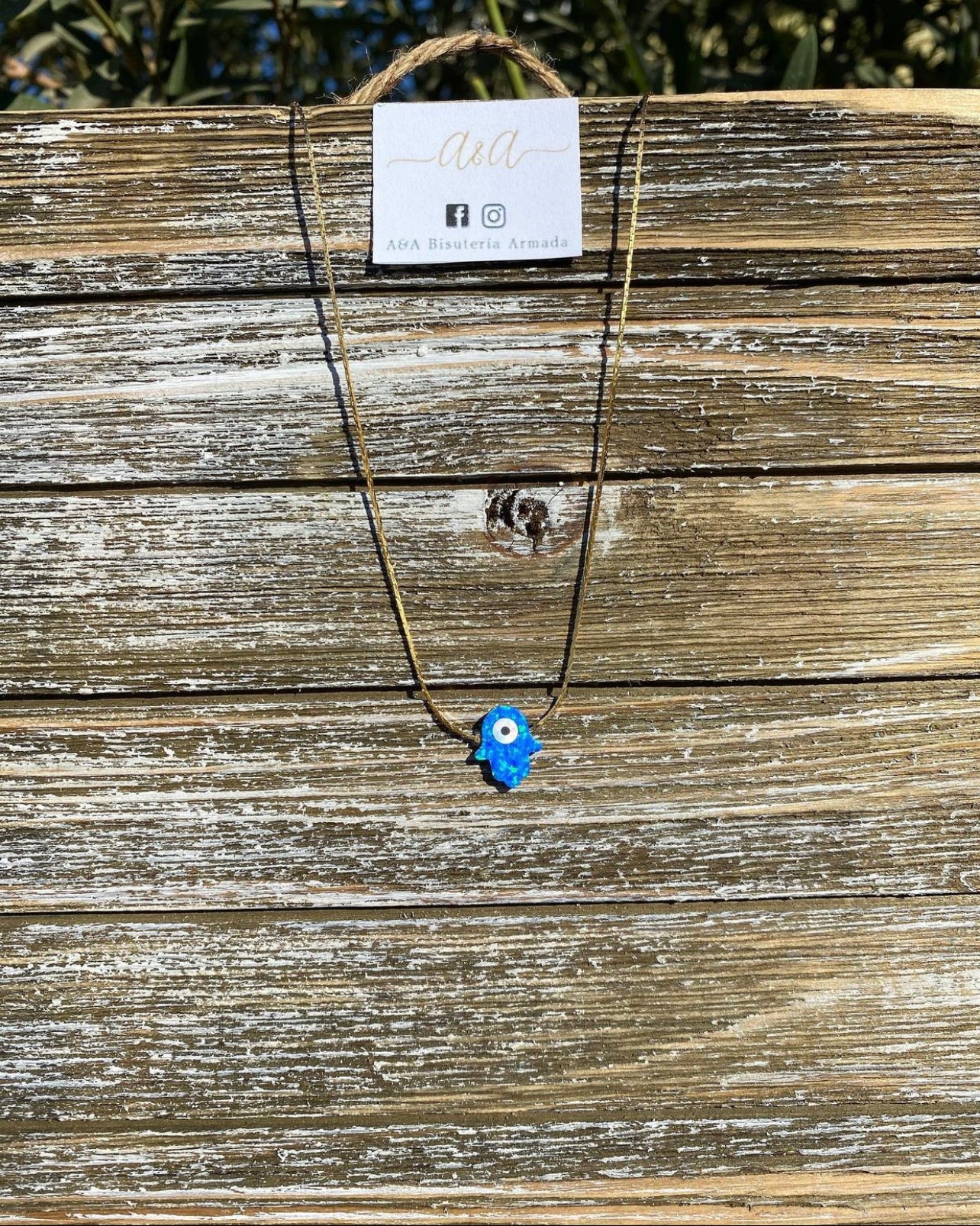 Opal Hamsa Hand Necklace