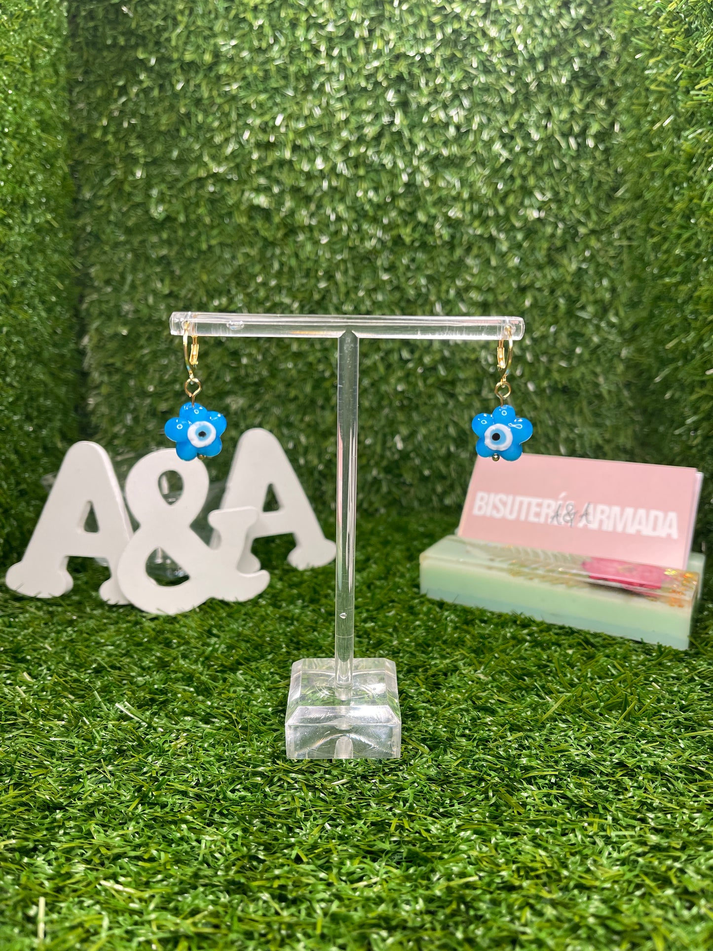 Flower Evil Eye Earring