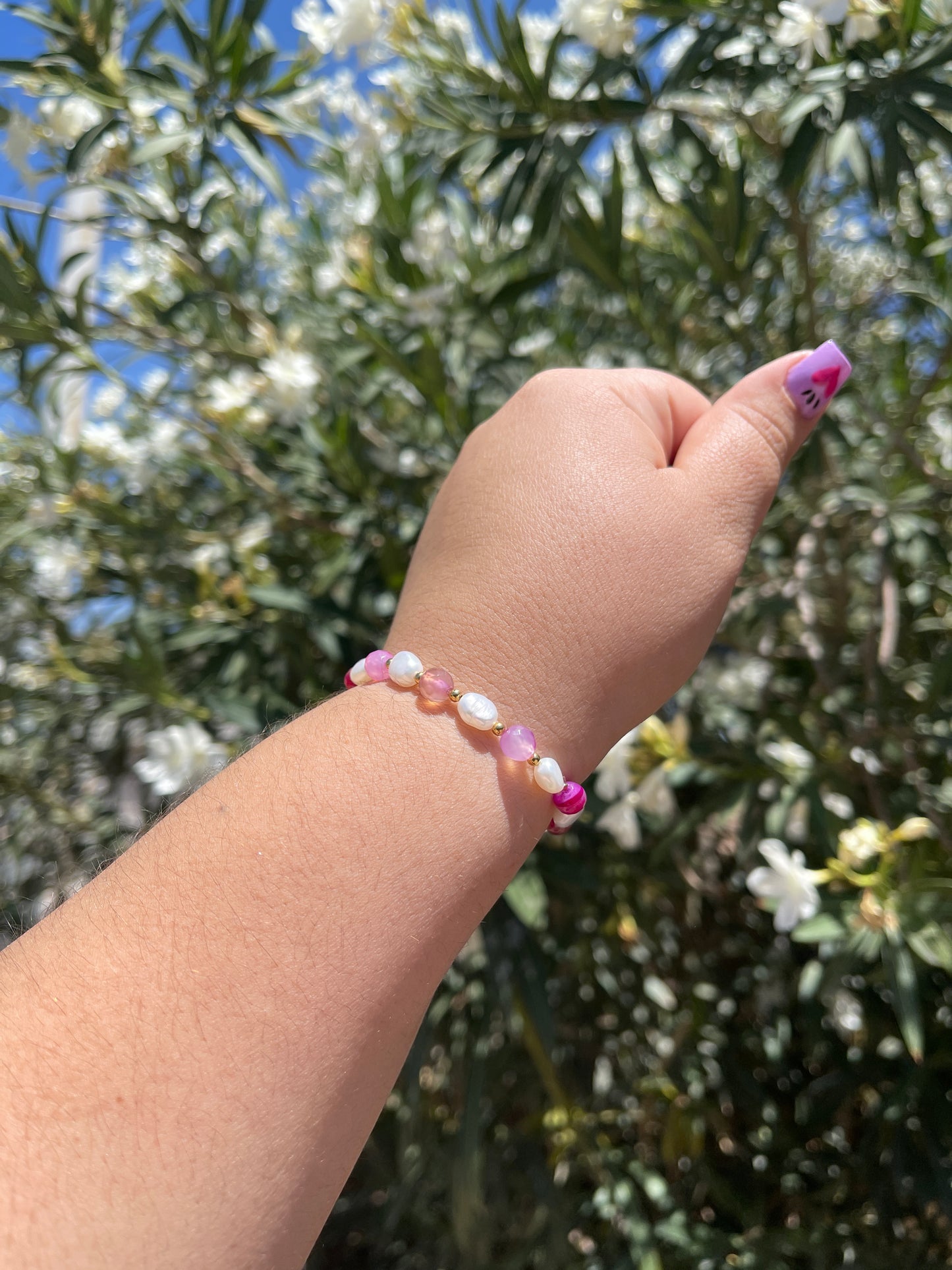 Agate Pearl Bracelets