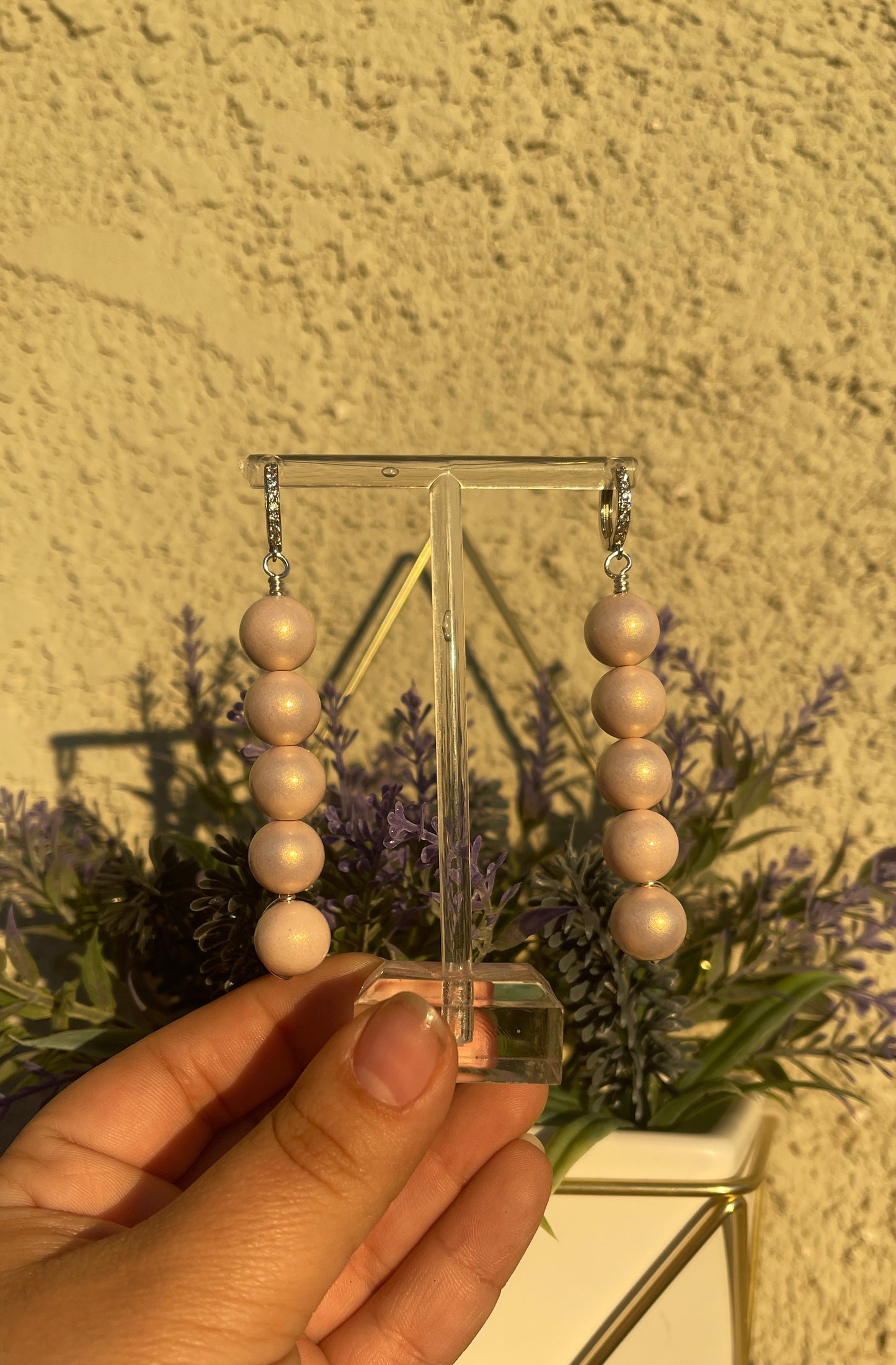 Silver Acrylic Earrings