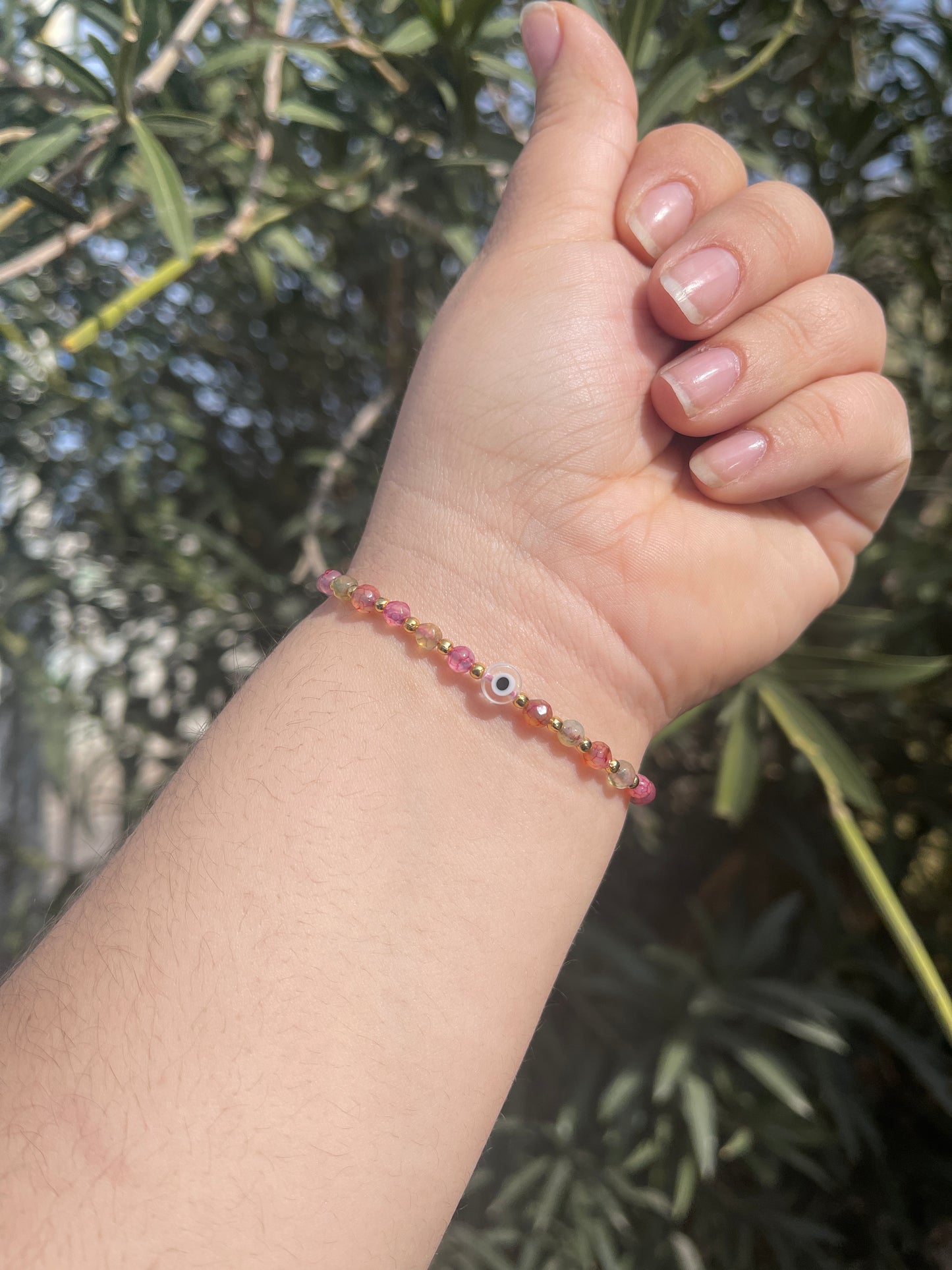 Evil Eye Natural Stone Bracelet