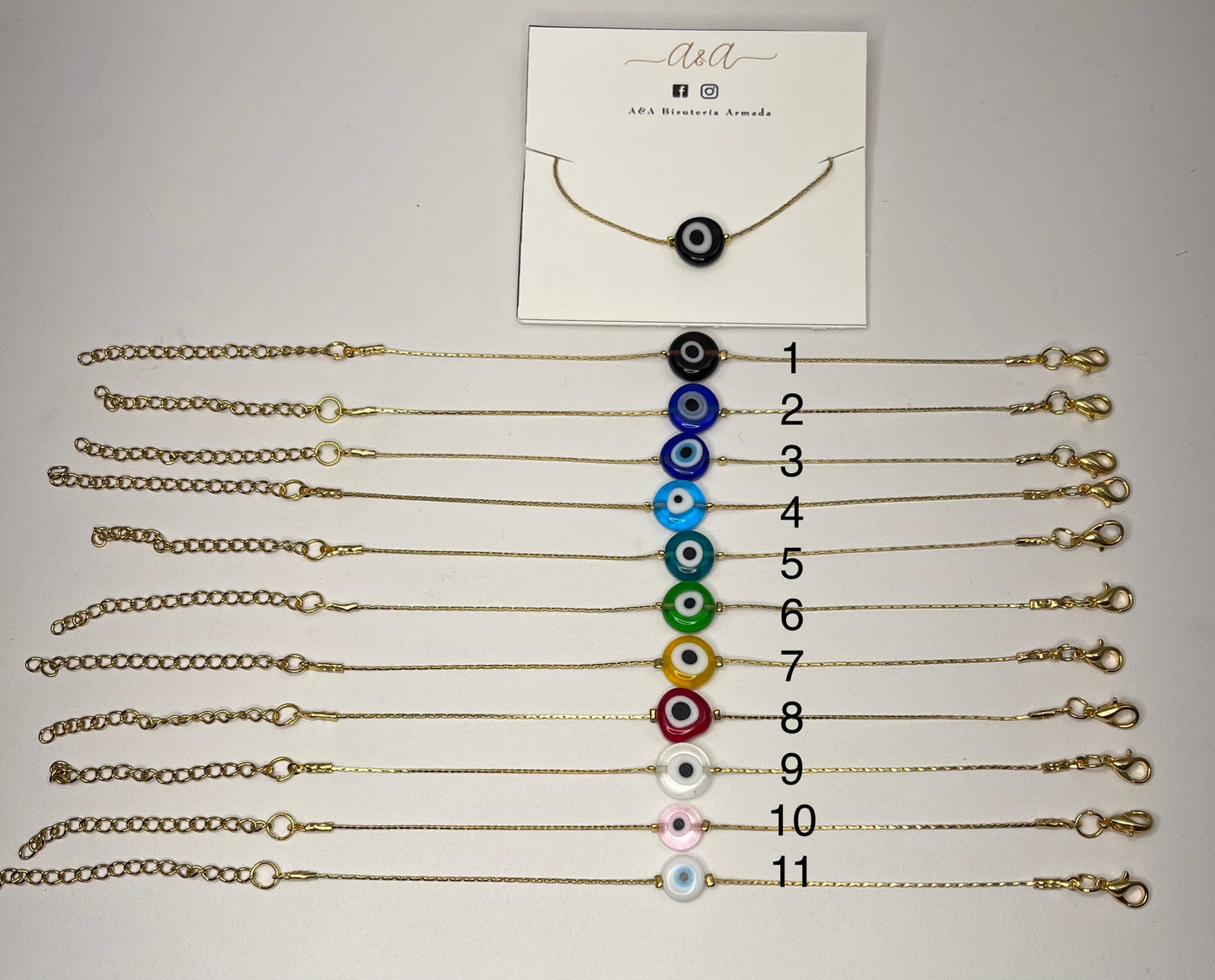 Evil Eye Thin Chain Bracelet