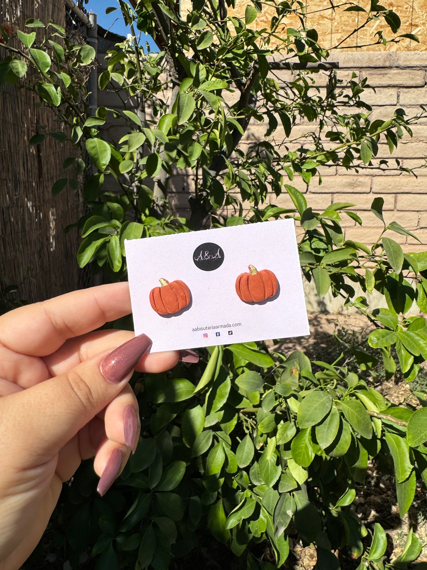 Pumpkin Stud Earrings