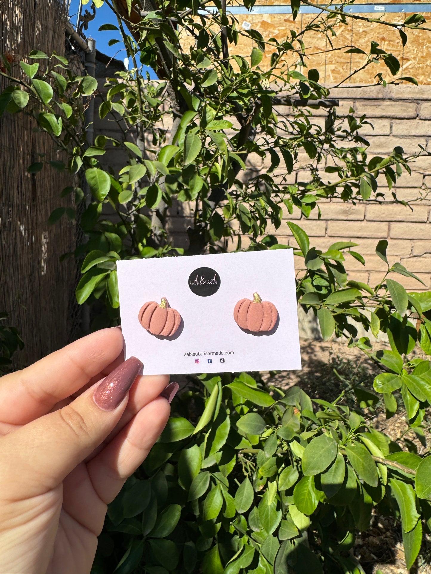 Pumpkin Stud Earrings