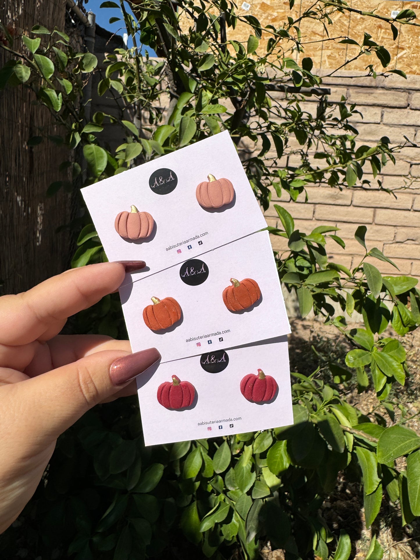 Pumpkin Stud Earrings