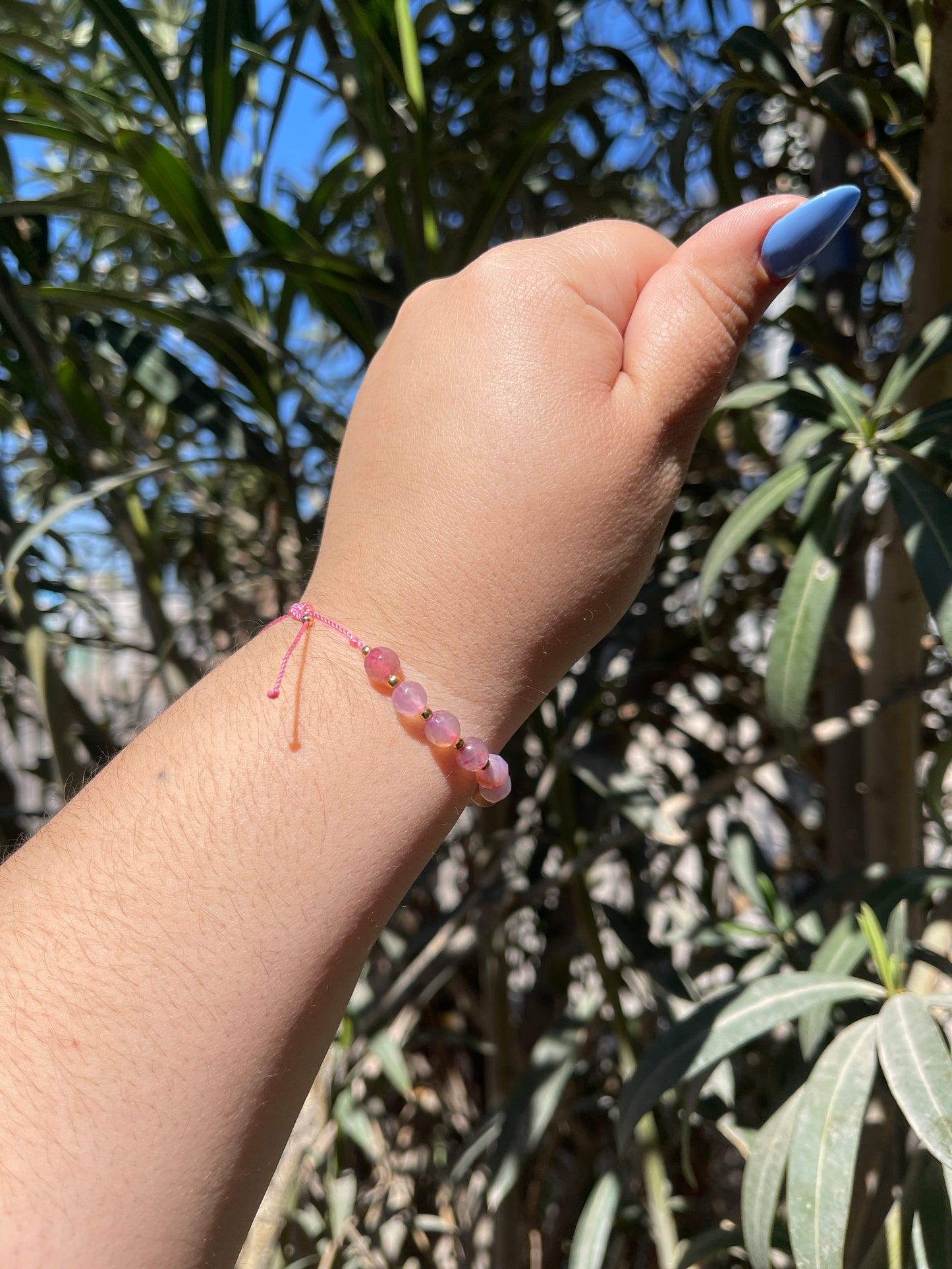 Pink Agate Pineapple Bracelet