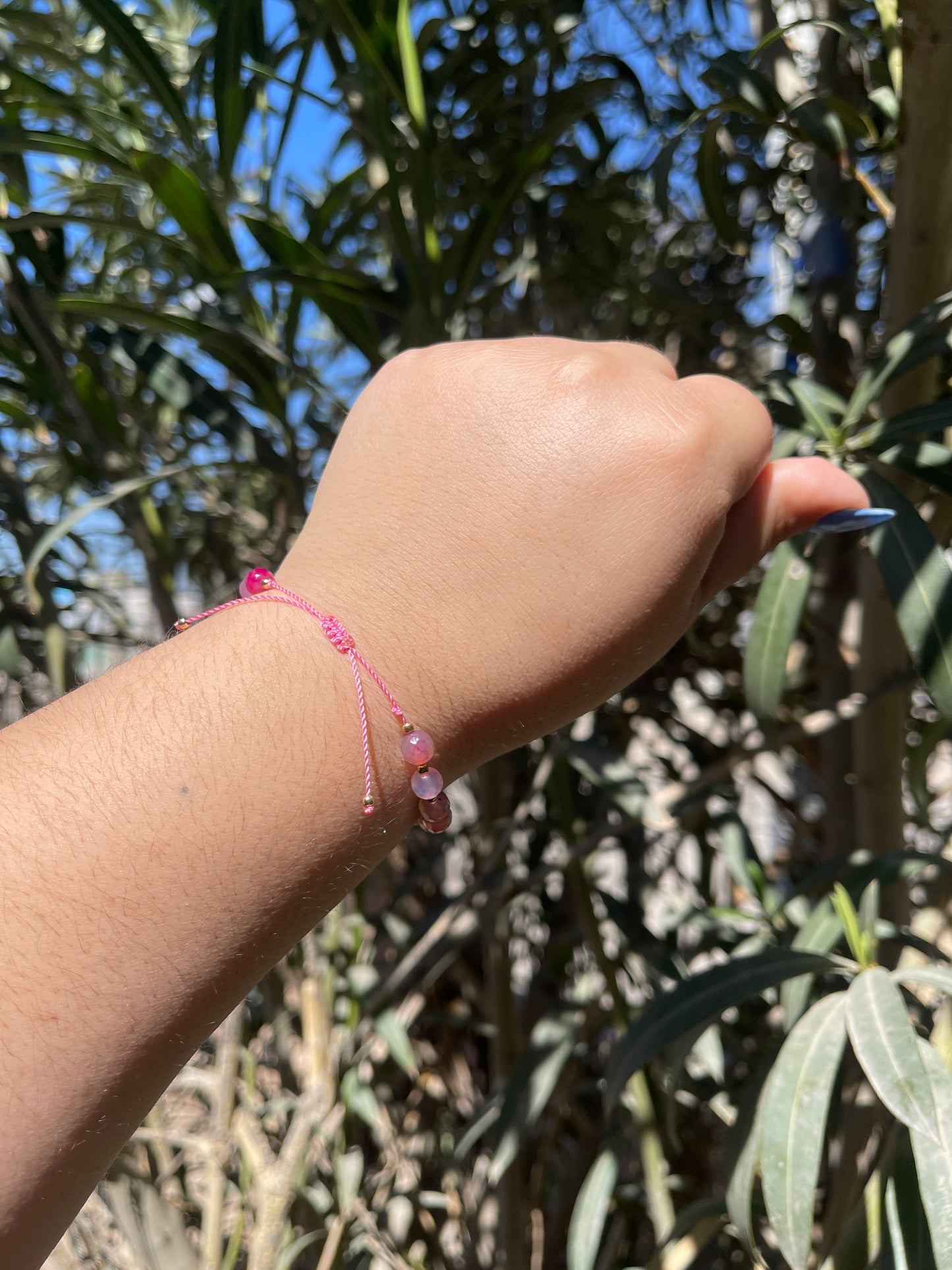 Pink Agate Pineapple Bracelet