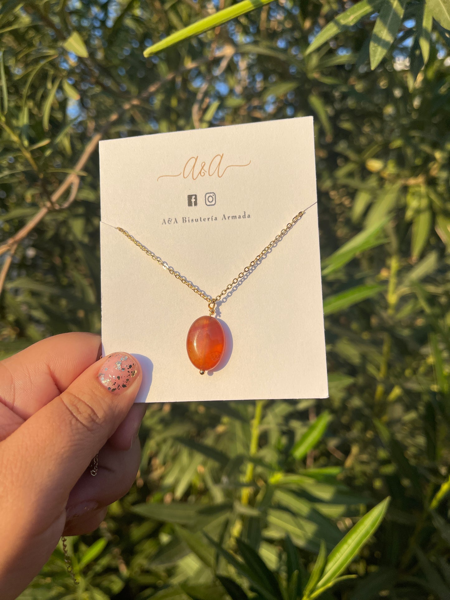 Carnelian Gold Necklace