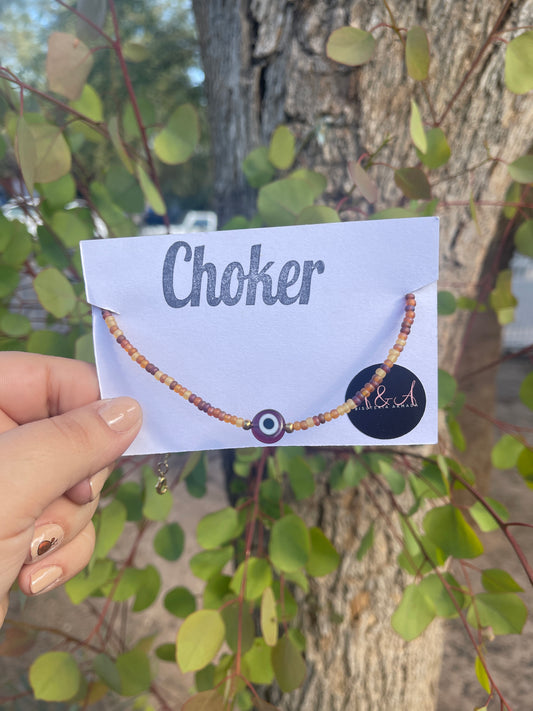 Evil Eye Beads Choker