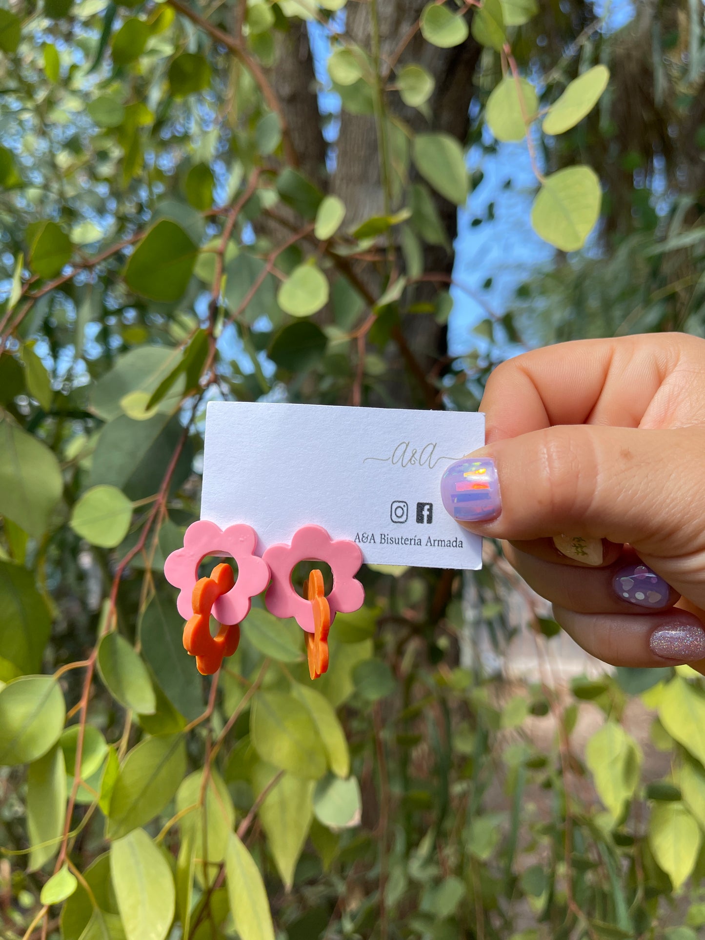 Double Flower Stud Earrings