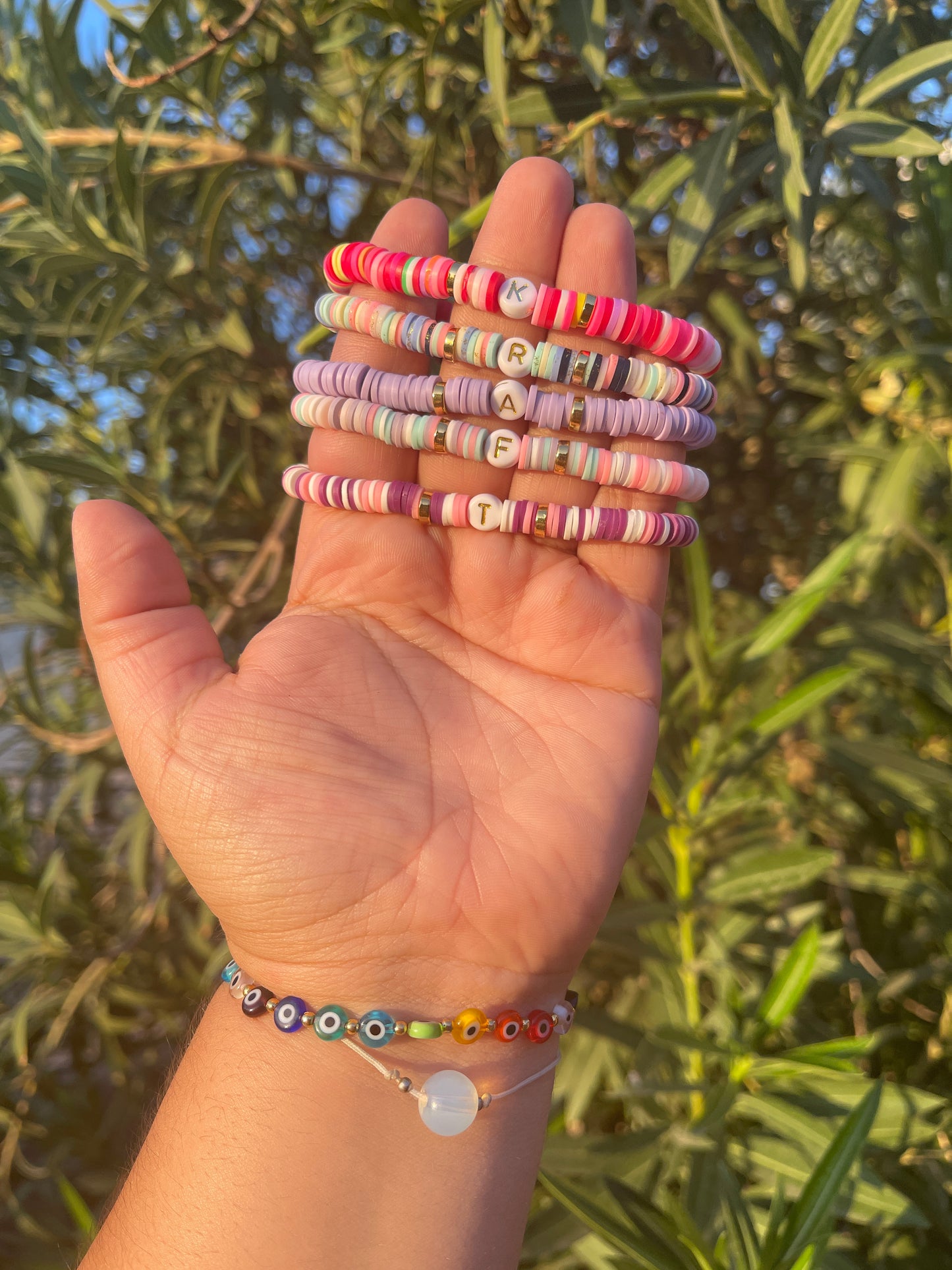 10pcs/lot colorful cord rosary bracelet/6MM plastic rubber bead bracelet/rainbow  color rope bracelet free shipping - AliExpress